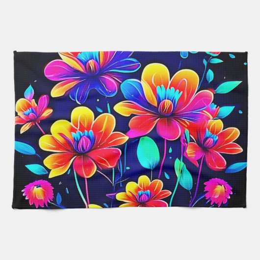 Vivid Floral Bouquet Geschirrtuch (Horizontal)