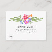 Vivid Floral Fiesta Diaper Raffle Dusche Begleitkarte (Vorderseite)
