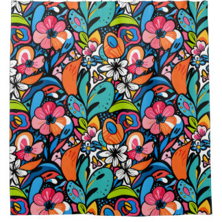 Vivid Floral Garden Bliss Duschvorhang