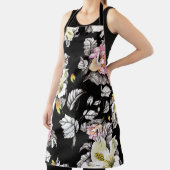 Vivid Floral Watercolor: Schwarzer Hintergrund Schürze (InSitu)