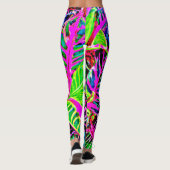 Vivid Foliage Elegance Muster Leggings (Rückseite)