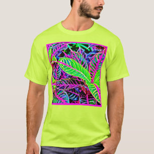 Vivid Foliage Elegance Muster T-Shirt
