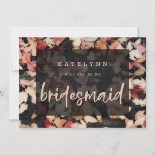 Vivid Foliage Fall Wood Bridesmaid Vorschlagskar