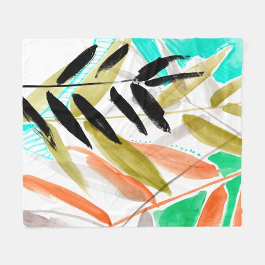 Vivid Fronds II Fleecedecke (Vorderseite (Horizontal))