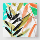 Vivid Fronds II Quadratische Wanduhr (Vorderseite)