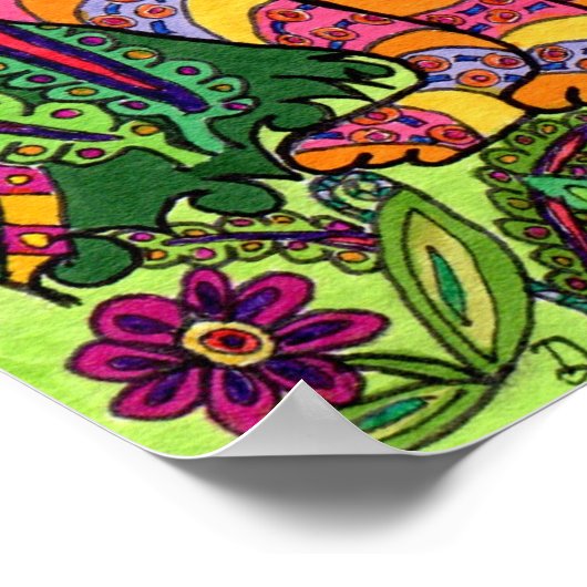 Vivid Garden Cat 2 Poster (Ecke)