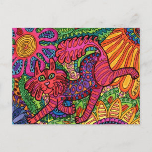 Vivid Garden Cat Postkarte