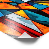Vivid Geometric Abstrakt - Dynamic Cubist Wall Art Fotodruck (Ecke)