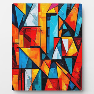 Vivid Geometric Abstrakt - Dynamic Cubist Wall Art Fotoplatte