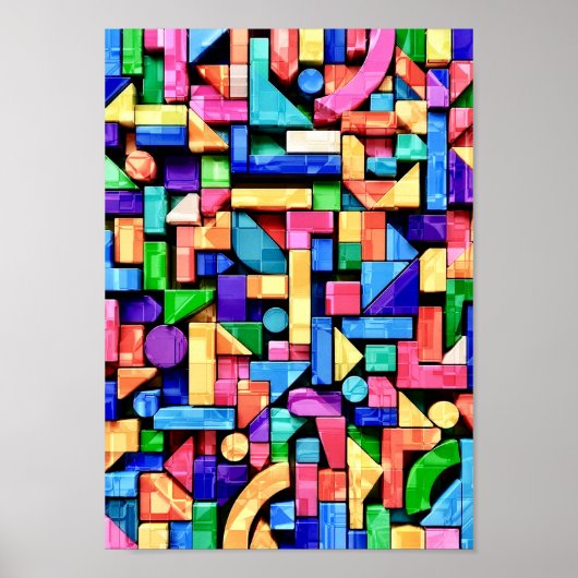 Vivid Geometric Flow Poster (Vorne)
