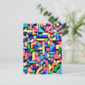 Vivid Geometric Flow Postkarte (Stehend Vorderseite)