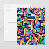 Vivid Geometric Flow Postkarte (Vorne/Hinten)
