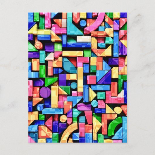 Vivid Geometric Flow Postkarte (Vorderseite)