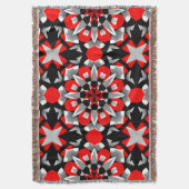 Vivid Geometric Mandala Design mit rot, schwarz Decke (Vorderseite Vertikal)