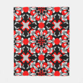 Vivid Geometric Mandala Design mit rot, schwarz Fleecedecke (Vorderseite)