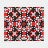 Vivid Geometric Mandala Design mit rot, schwarz Fleecedecke (Vorderseite (Horizontal))