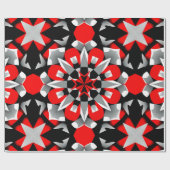 Vivid Geometric Mandala Design mit rot, schwarz Geschenkpapier (Flach)