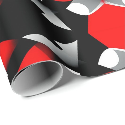 Vivid Geometric Mandala Design mit rot, schwarz Geschenkpapier (Rolleneckpunkt)