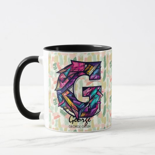 Vivid Geometric Monogram Tasse - G for George (Links)