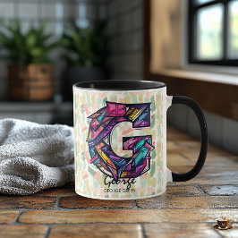 Vivid Geometric Monogram Tasse - G for George