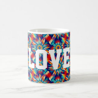 Vivid Geometric Trippy, mehrfarbig, energetisch Kaffeetasse
