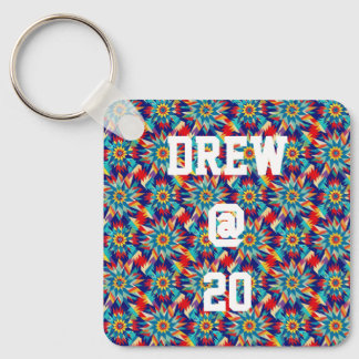 Vivid Geometric Trippy, mehrfarbig, energetisch Schlüsselanhänger