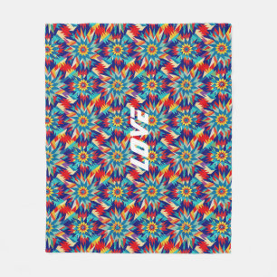Vivid Geometric Trippy-mehrfarbiges Fraktal Fleecedecke
