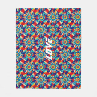 Vivid Geometric Trippy-mehrfarbiges Fraktal Fleecedecke