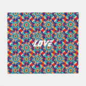 Vivid Geometric Trippy-mehrfarbiges Fraktal Fleecedecke (Vorderseite (Horizontal))