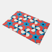 Vivid Geometry Crimson Fußmatte (Schrägansicht)