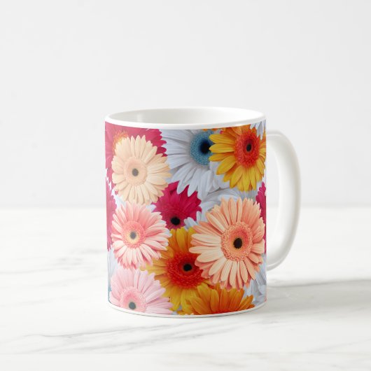 Vivid Gerbera Blooming Kaffeetasse (VorderseiteRechts)