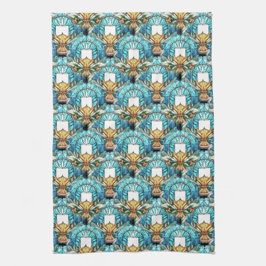 Vivid gestanztes Glas, Holm- und Kerzenmuster Geschirrtuch (Vertikal)