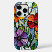 Vivid gesteinigtes Glas Blumenmosaik Case-Mate iPhone Hülle (Rückseite)