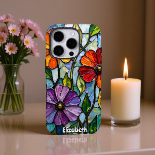 Vivid gesteinigtes Glas Blumenmosaik iPhone 16 Pro Hülle