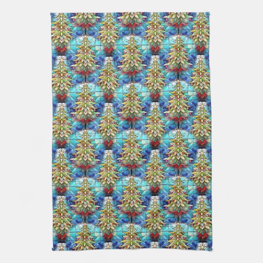 Vivid gesteinigtes Glas Weihnachtsbaummuster Geschirrtuch (Vertikal)