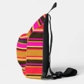 Vivid Gold, Red & Magenta Striped Sew Bag Crossbody Bag (Rechts)