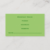 Vivid Green Business Card Visitenkarte (Rückseite)