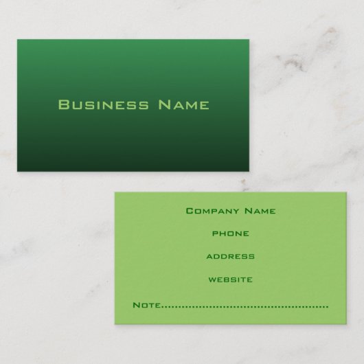 Vivid Green Business Card Visitenkarte (Vorne/Hinten)