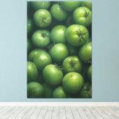 Vivid Green Tomato Stillleben Ölgemälde Leinwanddruck (Insitu (Holzboden))