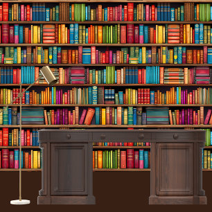 Vivid Greyson Library Bookcase Tapete