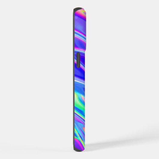 Vivid Holographic Mit Monogramm iPhone Hülle (Rechte Seite)