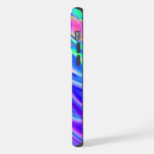 Vivid Holographic Mit Monogramm iPhone Hülle (Linke Seite)