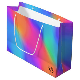 Vivid Holographic Monogram Gift Bag Große Geschenktüte