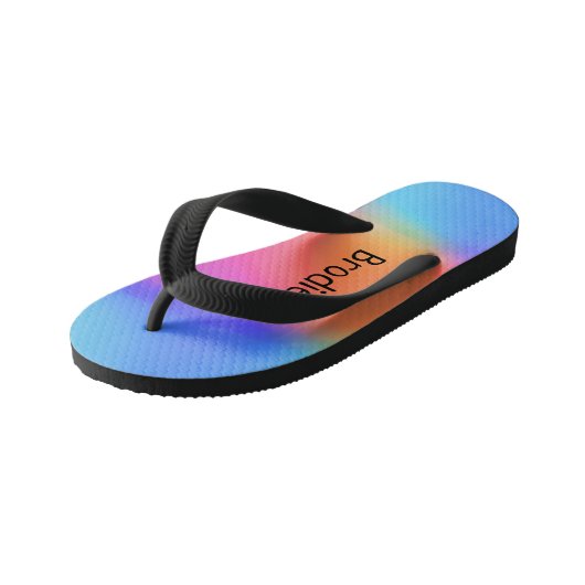 Vivid Holographic Personalisiert Kids Flip Flops Kinderbadesandalen (Schrägansicht)