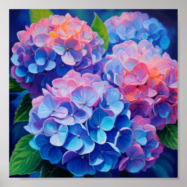 Vivid Hydrangeas Poster