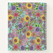 Vivid Intricate Doodle Blume Custom Sketchbook Notizblock (Rückseite)