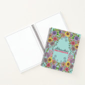 Vivid Intricate Doodle Blume Custom Sketchbook Notizblock (Innenseite)