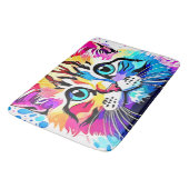 Vivid Kitty Vibes Design Badematte (Schrägansicht)