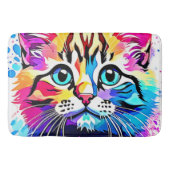 Vivid Kitty Vibes Design Badematte (Vorderseite)