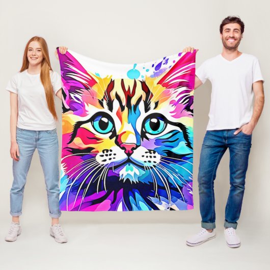 Vivid Kitty Vibes Design Fleecedecke (Beispiel)